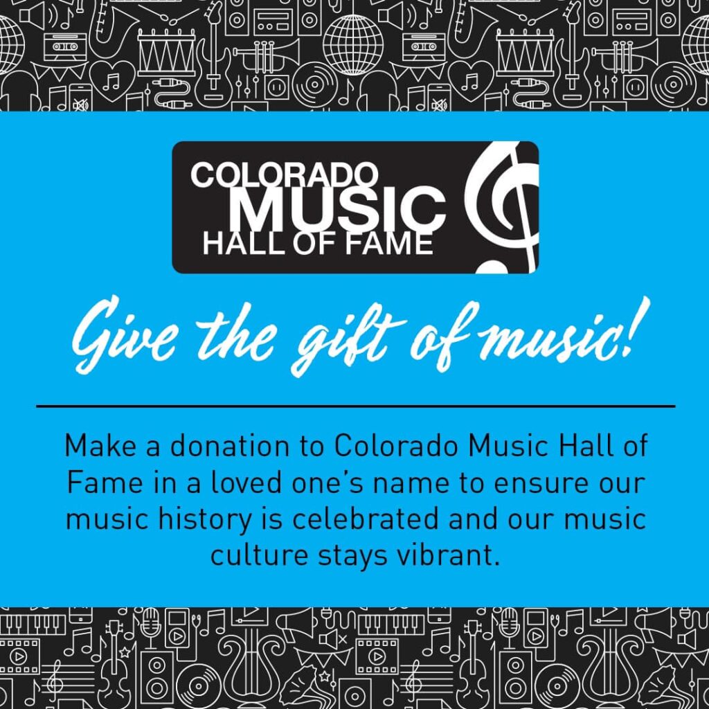 Colorado Music Hall of Fame logo and reason why you should donate