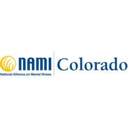 NAMI's logo is a yellow circle with a design in it, then the large letters n, a, m, i. Next to that it says, "Colorado," and in small print below it says National Alliance on Mental Illness
