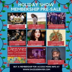 Grid of the nine holiday shows at Dazzle in December